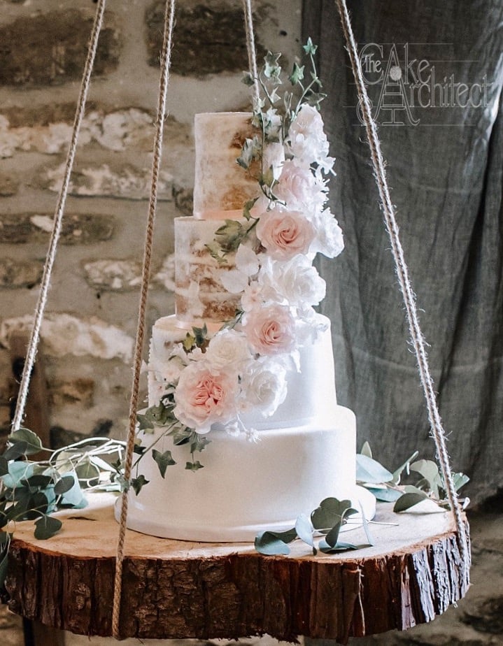 Luxury Wedding Cake, Naked Wedding Cake, The Cake Architect, Bradford-on-Avon