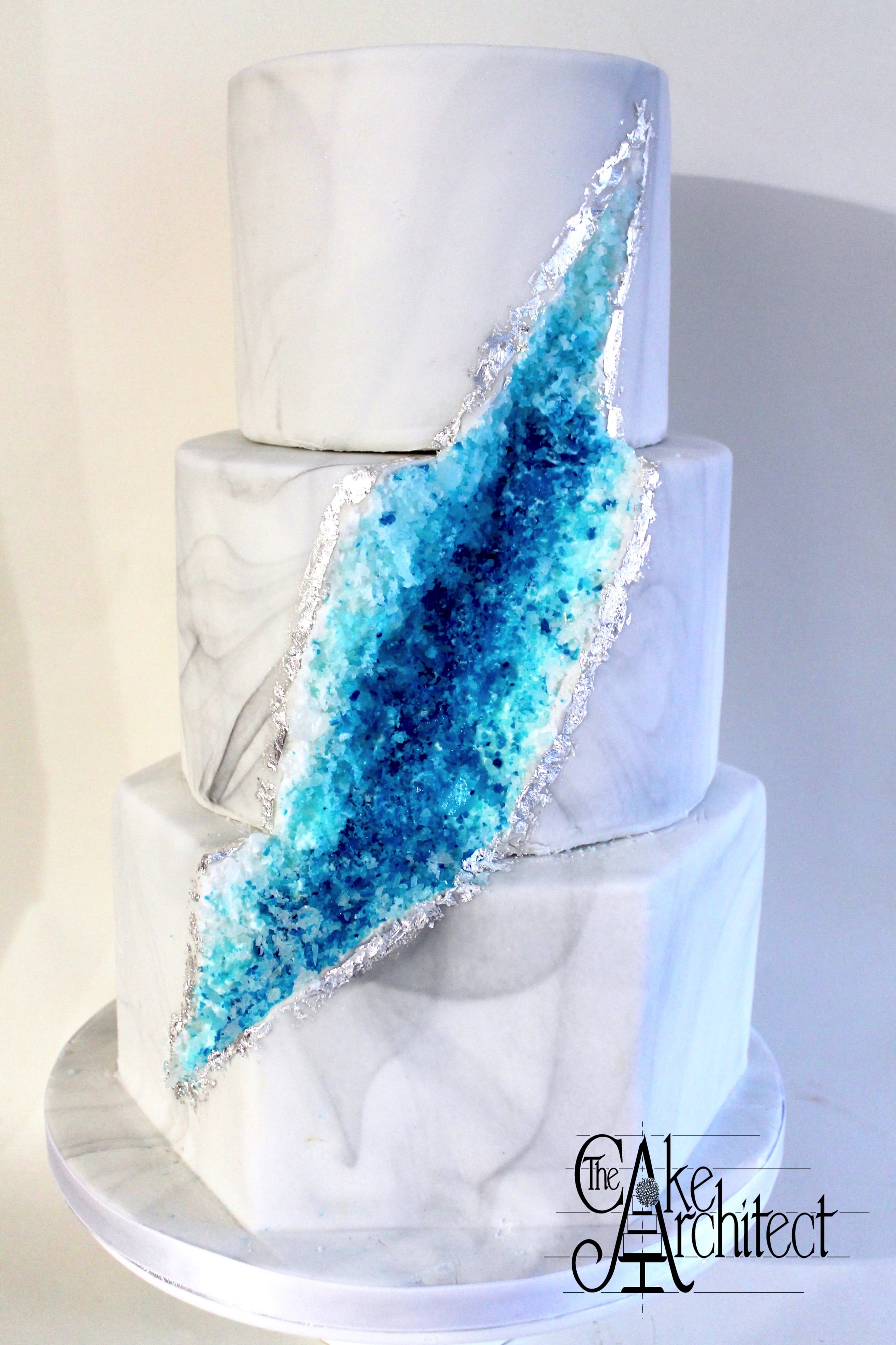 marble and geode wedding cake south west