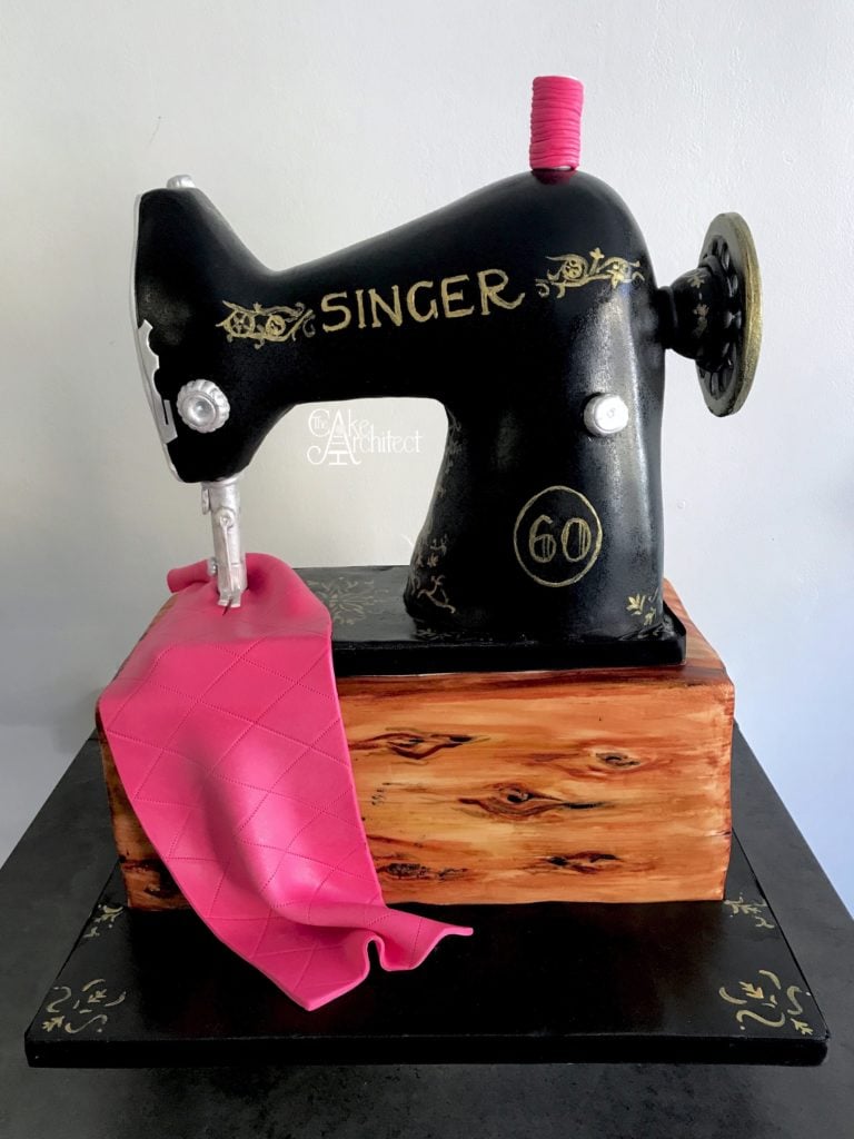 Sculpted Singer Sewing Machine 60th Birthday Cake